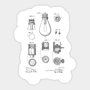 Light Bulb vintage patent drawing Sticker